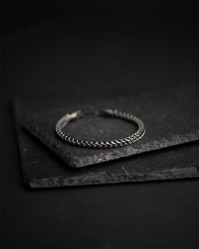 Preview: 5 mm Fuchsschwanzarmband aus Edelstahl mit schwarzem Finish - Milia Black